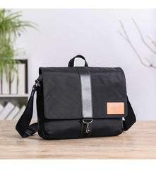 Cool Black Nylon MENS Waterproof Laptop Bag Black Nylon Messenger Bag Courier Bag For Men - iwalletsmen