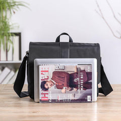 Cool Black Nylon MENS Waterproof Laptop Bag Black Nylon Messenger Bag Courier Bag For Men - iwalletsmen