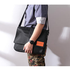 Cool Black Nylon MENS Waterproof Laptop Bag Black Nylon Messenger Bag Courier Bag For Men - iwalletsmen