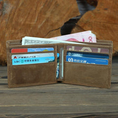 Cool Brown Crocodile Pattern Leather Bifold Small Wallet Leather Mens Brown Billfold Small Wallet Front Pocket Wallet For Men - iwalletsmen