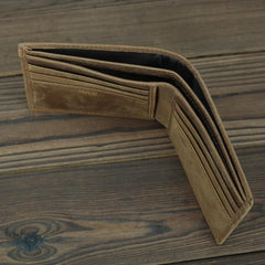 Cool Brown Crocodile Pattern Leather Bifold Small Wallet Leather Mens Brown Billfold Small Wallet Front Pocket Wallet For Men - iwalletsmen