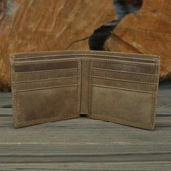 Cool Brown Crocodile Pattern Leather Bifold Small Wallet Leather Mens Brown Billfold Small Wallet Front Pocket Wallet For Men - iwalletsmen