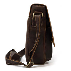 Cool Coffee LEATHER MENS 10 inches Vertical iPAD BAG COURIER BAG Brown MESSENGER BAG FOR MEN - iwalletsmen