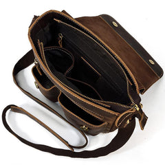 Cool Coffee LEATHER MENS 10 inches Vertical iPAD BAG COURIER BAG Brown MESSENGER BAG FOR MEN - iwalletsmen