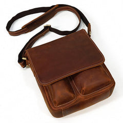 Cool Coffee LEATHER MENS 10 inches Vertical iPAD BAG COURIER BAG Brown MESSENGER BAG FOR MEN - iwalletsmen