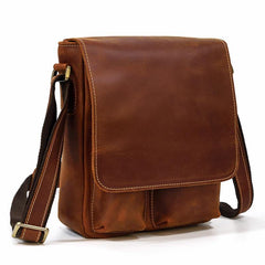 Cool Coffee LEATHER MENS 10 inches Vertical iPAD BAG COURIER BAG Brown MESSENGER BAG FOR MEN - iwalletsmen