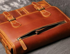 Cool Brown LEATHER MENS 12'' Side BAG COURIER BAG Brown MESSENGER BAG FOR MEN - iwalletsmen