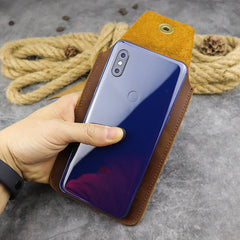 Cool Leather Men's Slim Cell Phone Holster Phone Holster Belt Bag Belt Pouch For Men - iwalletsmen