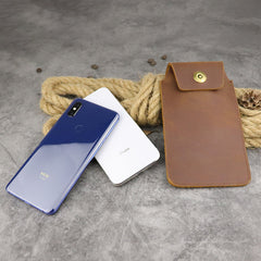 Cool Leather Men's Slim Cell Phone Holster Phone Holster Belt Bag Belt Pouch For Men - iwalletsmen
