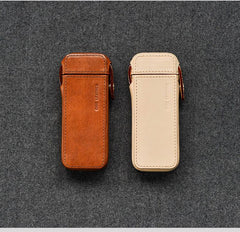 Brown Leather Mens 20pcs 100s Cigarette Holder Case Cool Custom Cigarette Case for Men