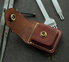 Cool Brown Leather Mens Holster Zippo Lighter Case Standard Zippo Lighter Holder with Belt Clip For Men - iwalletsmen