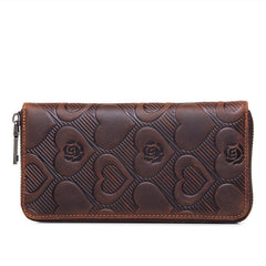 Brown Mens Leather Cards Long Wallets Lot of Cards Zipper Long Wallet Cards Wallet for Men - iwalletsmen