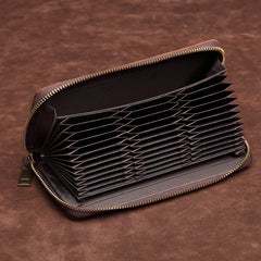 Brown Mens Leather Cards Long Wallets Lot of Cards Zipper Long Wallet Cards Wallet for Men - iwalletsmen