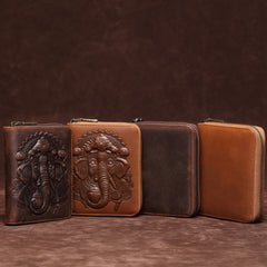 Brown Mens Leather Billfold Cards Wallets Zip Cards Wallet Card Wallet Lot of Cards Wallet for Men - iwalletsmen