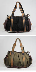 Cool Canvas Black Men 13 inches Messenger Bag Green Side Bag Travel Handbag For Men - iwalletsmen