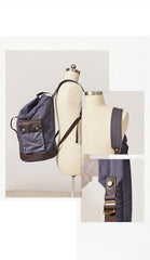 Waxed Canvas Leather Mens Large Backpack Canvas Travel Backpack Barrel Travel Backpacks for Men - iwalletsmen
