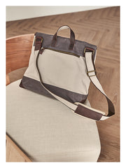 Fashion Canvas Leather Mens 14'' Satchel Messenger Bags Courier Bag College Postman Bag for Men - iwalletsmen