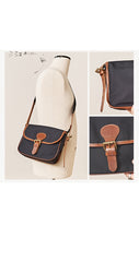 Vintage Black Nylon Leather Mens Small Messenger Bag Courier Bag Postman Bag for Men - iwalletsmen