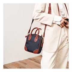 Fashion Nylon Leather Mens Womens Black Small Square Side Bag Messenger Bags Small Handbag for Men Women - iwalletsmen