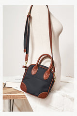 Fashion Nylon Leather Mens Womens Black Small Square Side Bag Messenger Bags Small Handbag for Men Women - iwalletsmen