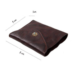 Vintage Coffee Leather Mens Envelope billfold Small Wallet Front Pocket Bifold billfold Wallet For Men - iwalletsmen