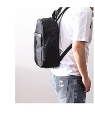 Cool Black Nylon Backpack Men's 14 inches Waterproof Backpack School Backpack For Men - iwalletsmen