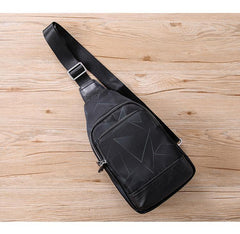 Cool Black Blue Nylon Men's Sling Bag Waterproof Chest Bag Canvas One shoulder Backpack Sling Pack For Men - iwalletsmen
