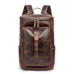 mens leather backpack travel Dark Brown Leather Travel Backpack Mens Leather Laptop Backpacks Large Leather Backpack for Men
