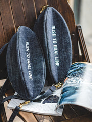 Cool Denim Men's American Football Sling Bag Sling Backpack Unique Sling Crossbody Pack For Men