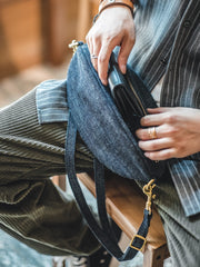 Cool Denim Men's American Football Sling Bag Sling Backpack Unique Sling Crossbody Pack For Men