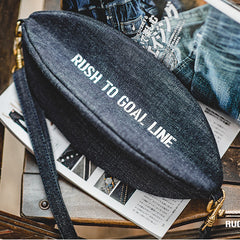 Cool Denim Men's American Football Sling Bag Sling Backpack Unique Sling Crossbody Pack For Men