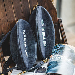 Cool Denim Men's American Football Sling Bag Sling Backpack Unique Sling Crossbody Pack For Men