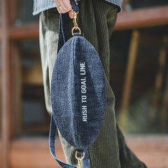 Cool Denim Men's American Football Sling Bag Sling Backpack Unique Sling Crossbody Pack For Men