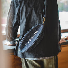 Cool Denim Men's American Football Sling Bag Sling Backpack Unique Sling Crossbody Pack For Men