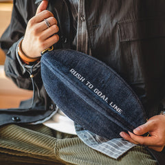 Cool Denim Men's American Football Sling Bag Sling Backpack Unique Sling Crossbody Pack For Men