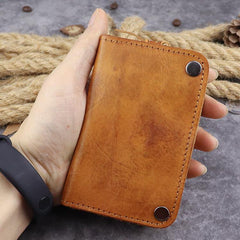 Brown Leather Key Case Key Wallet Men's Dark Coffee Key Holder Red Card Holder For Men - iwalletsmen