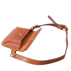 Cool Handmade Brown Leather Men Fanny Pack Hip Bag Bum Pack Waist Bag Chest Bag For Men - iwalletsmen