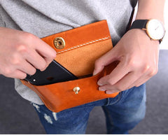 Cool Handmade Brown Leather Men Fanny Pack Hip Bag Bum Pack Waist Bag Chest Bag For Men - iwalletsmen