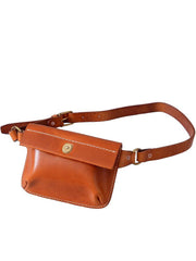 Cool Handmade Brown Leather Men Fanny Pack Hip Bag Bum Pack Waist Bag Chest Bag For Men - iwalletsmen