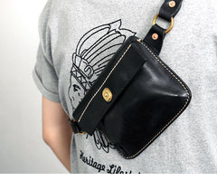 Cool Handmade Brown Leather Men Fanny Pack Hip Bag Bum Pack Waist Bag Chest Bag For Men - iwalletsmen