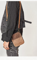 Cool Canvas Mens Mini Side Bag Small Vertical Messenger Bags Courier Bag for Men - iwalletsmen