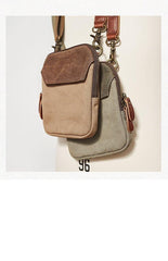 Cool Canvas Mens Mini Side Bag Small Vertical Messenger Bags Courier Bag for Men - iwalletsmen