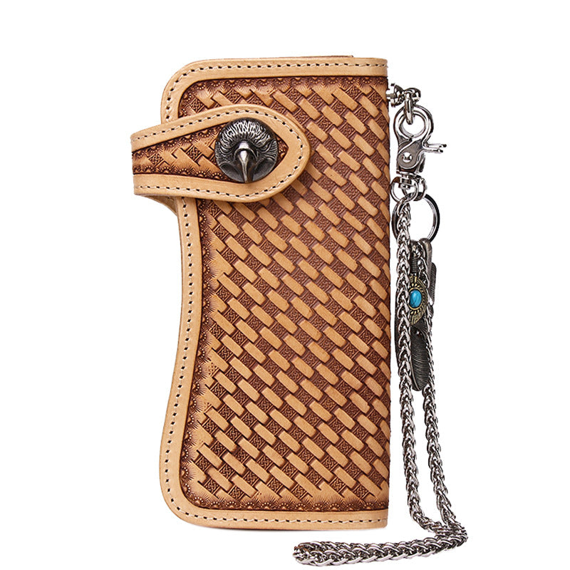 Beige Leather Wallet - Leather Texture - iwalletsmen