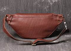 Cool Leather Fanny Pack Belt Bag Mens Hip Pack Coffee Waist Bag Sling Bags For Men