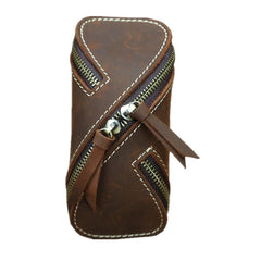 Cool Leather Key Holders Wallet Car Keys Wallet With Belt Loop Brown Zipper Key Wallets For Men