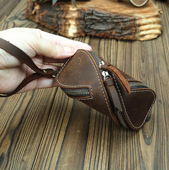 Cool Leather Key Holders Wallet Car Keys Wallet With Belt Loop Coffee Zipper Key Wallets For Men