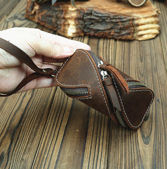 Cool Leather Key Holders Wallet Car Keys Wallet With Belt Loop Coffee Zipper Key Wallets For Men