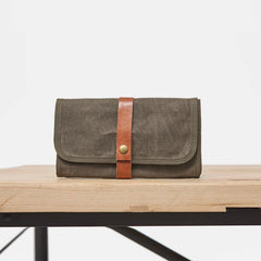 Cool Canvas Large Mens Trifold Clutch Wallet Canvas Long Casual Clutch Purse For Men - iwalletsmen