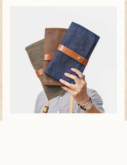 Cool Canvas Large Mens Trifold Clutch Wallet Canvas Long Casual Clutch Purse For Men - iwalletsmen