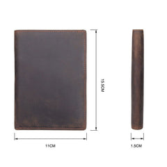 Cool Leather Long Wallet for Men Slim Bifold Wallet Passport Wallet Travel Wallet - iwalletsmen